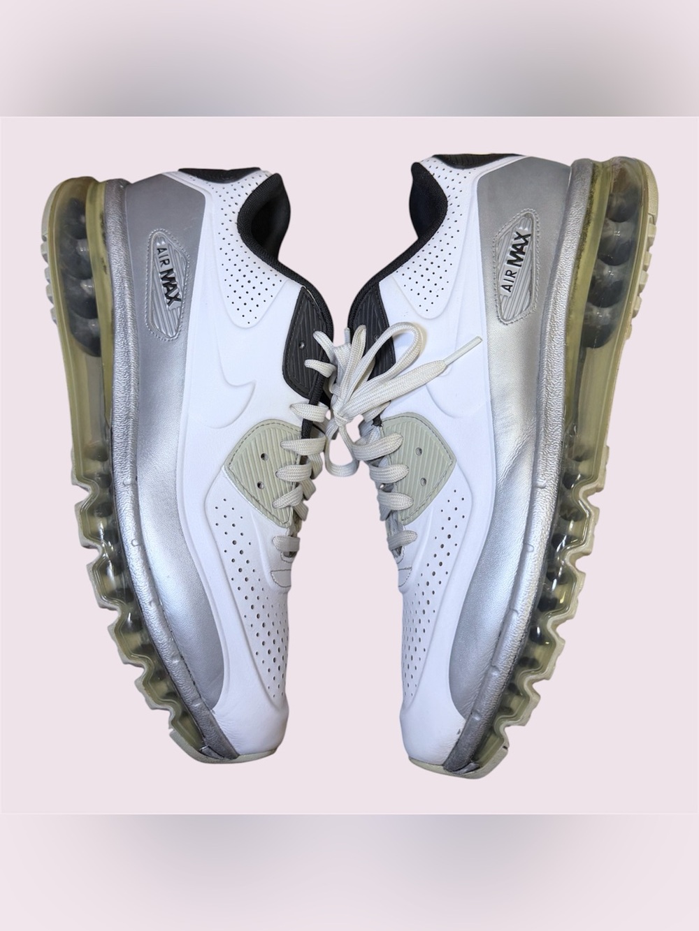 RARE Nike Air Max 90 2014 LTR QS White Grey  646909-102 Size 12.5